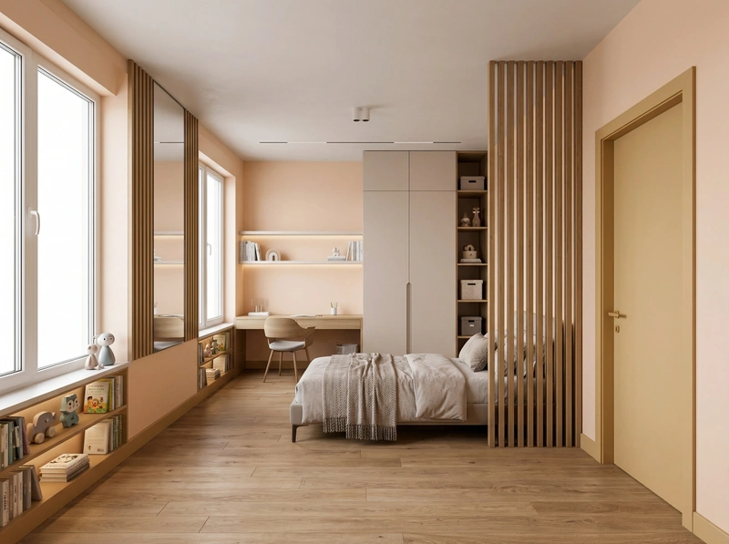 Дизайн детской в стиле Минимализм — фото интерьера от нейросети RoomGPT