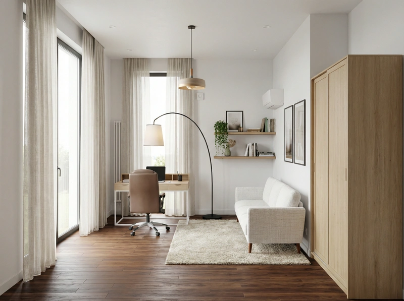 Дизайн интерьера в стиле Сканди — Кабинет от нейросети RoomGPT