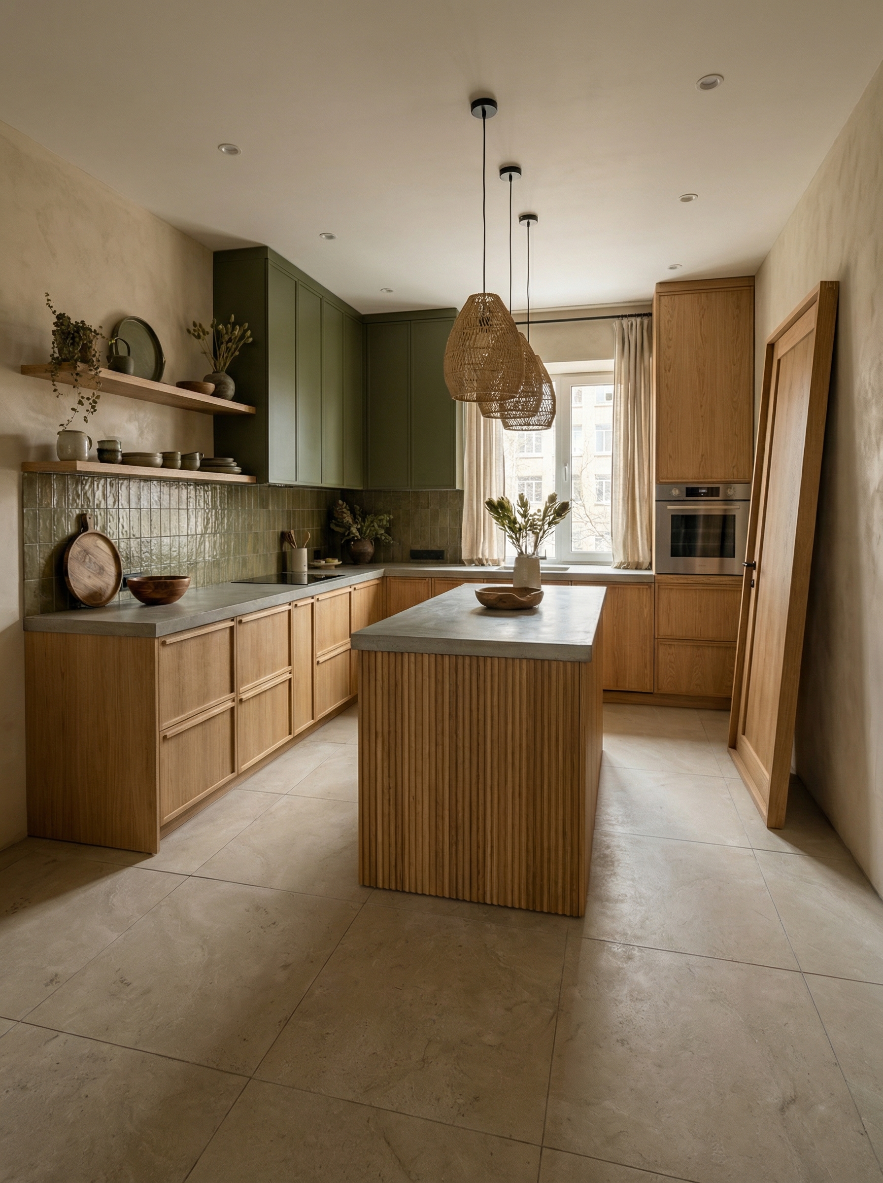 Дизайн кухни в стиле Japandi — фото интерьера от нейросети RoomGPT