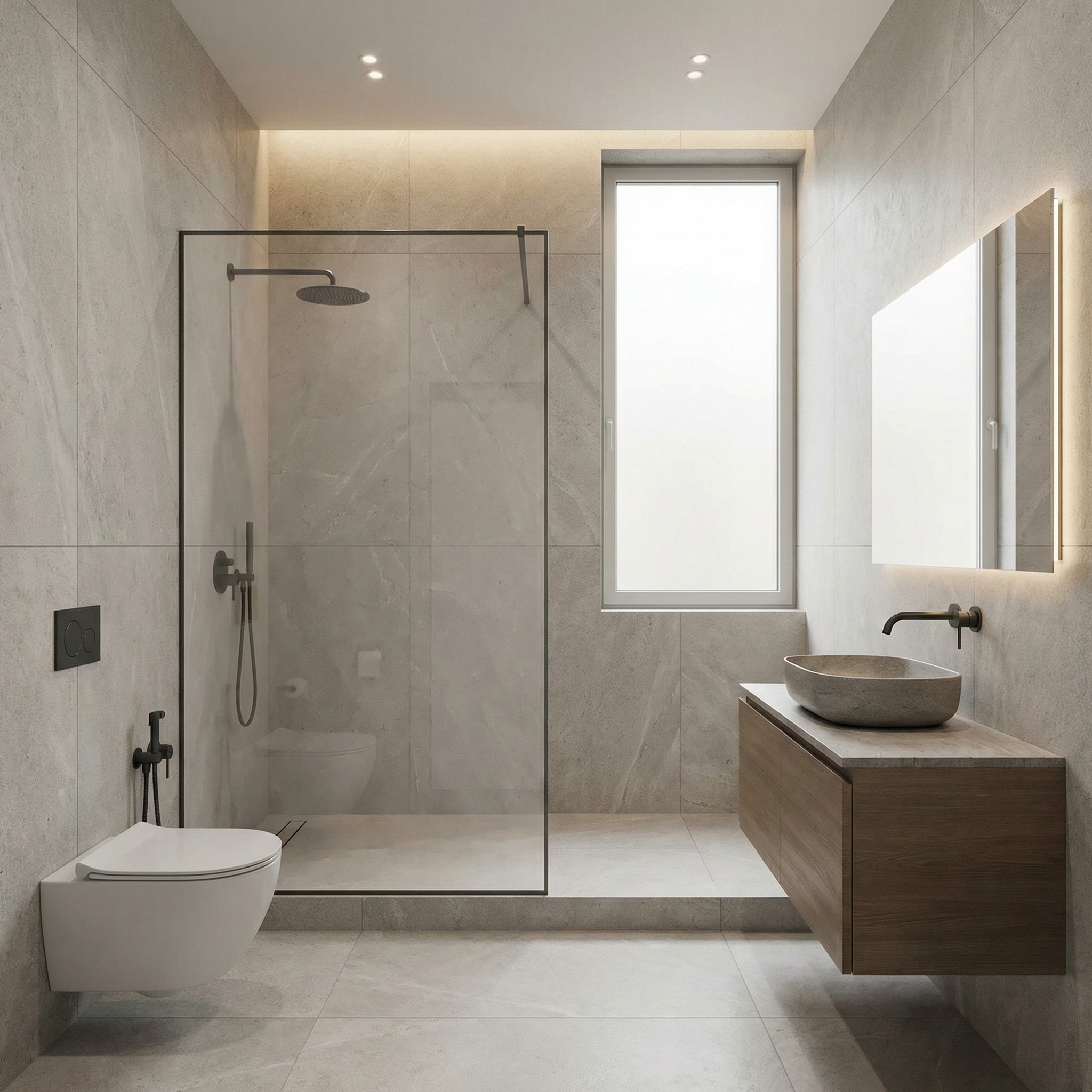 Дизайн ванной в стиле Минимализм — фото интерьера от нейросети RoomGPT