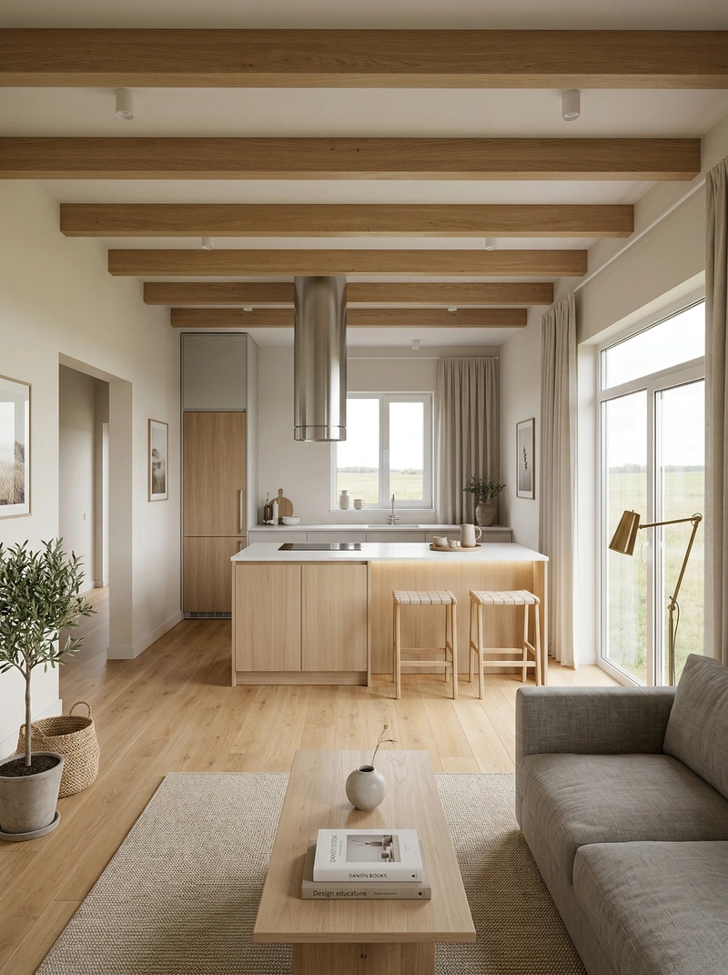 Дизайн кухни в стиле Сканди — фото интерьера от нейросети RoomGPT