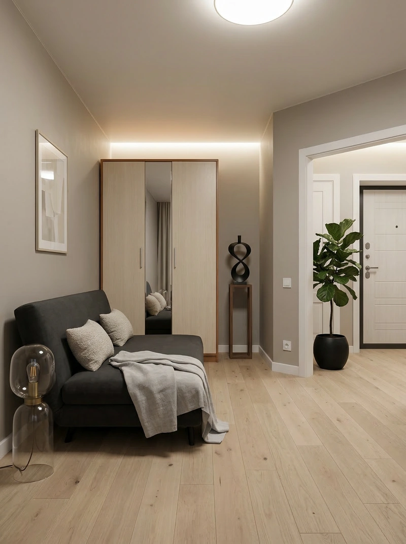 Дизайн интерьера в стиле Минимализм — Гостиная от нейросети RoomGPT