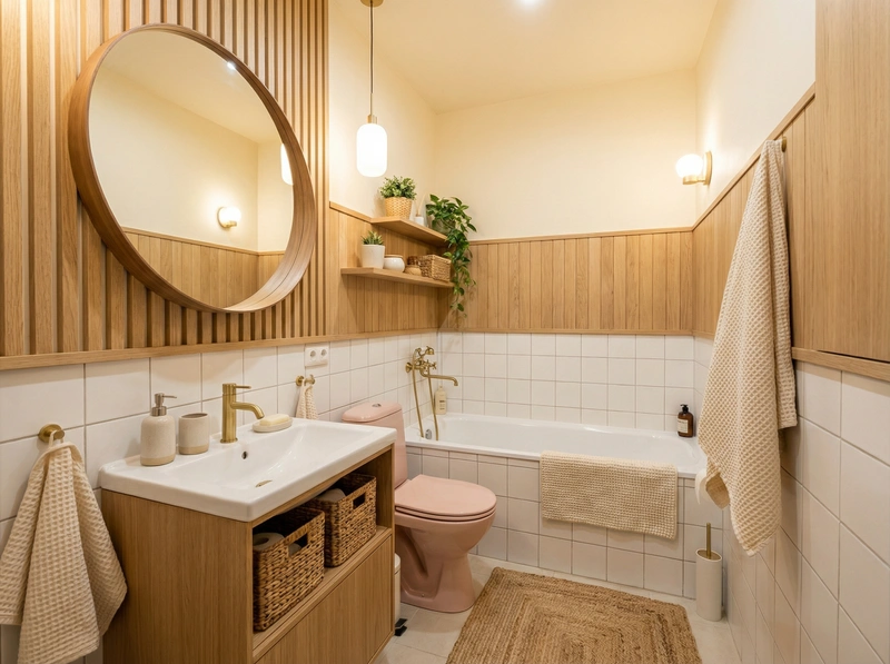 Дизайн интерьера в стиле Хюгге — Ванная от нейросети RoomGPT