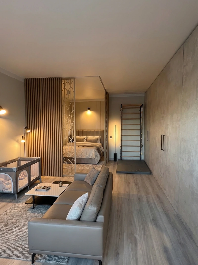 Дизайн гостиной в стиле Контемпорари — фото интерьера от нейросети RoomGPT