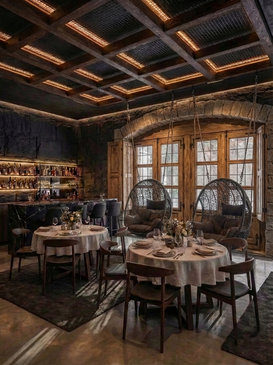 Дизайн гостиной в стиле Блэктэк — фото интерьера от нейросети RoomGPT