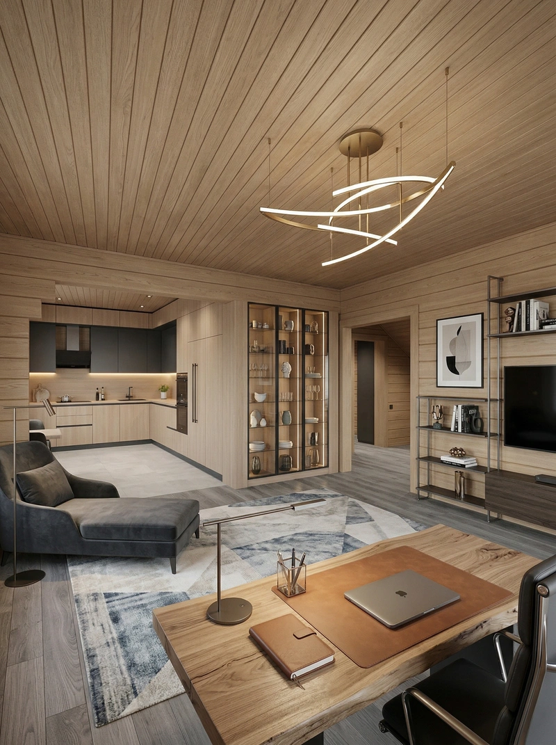 Дизайн гостиной в стиле Контемпорари — фото интерьера от нейросети RoomGPT