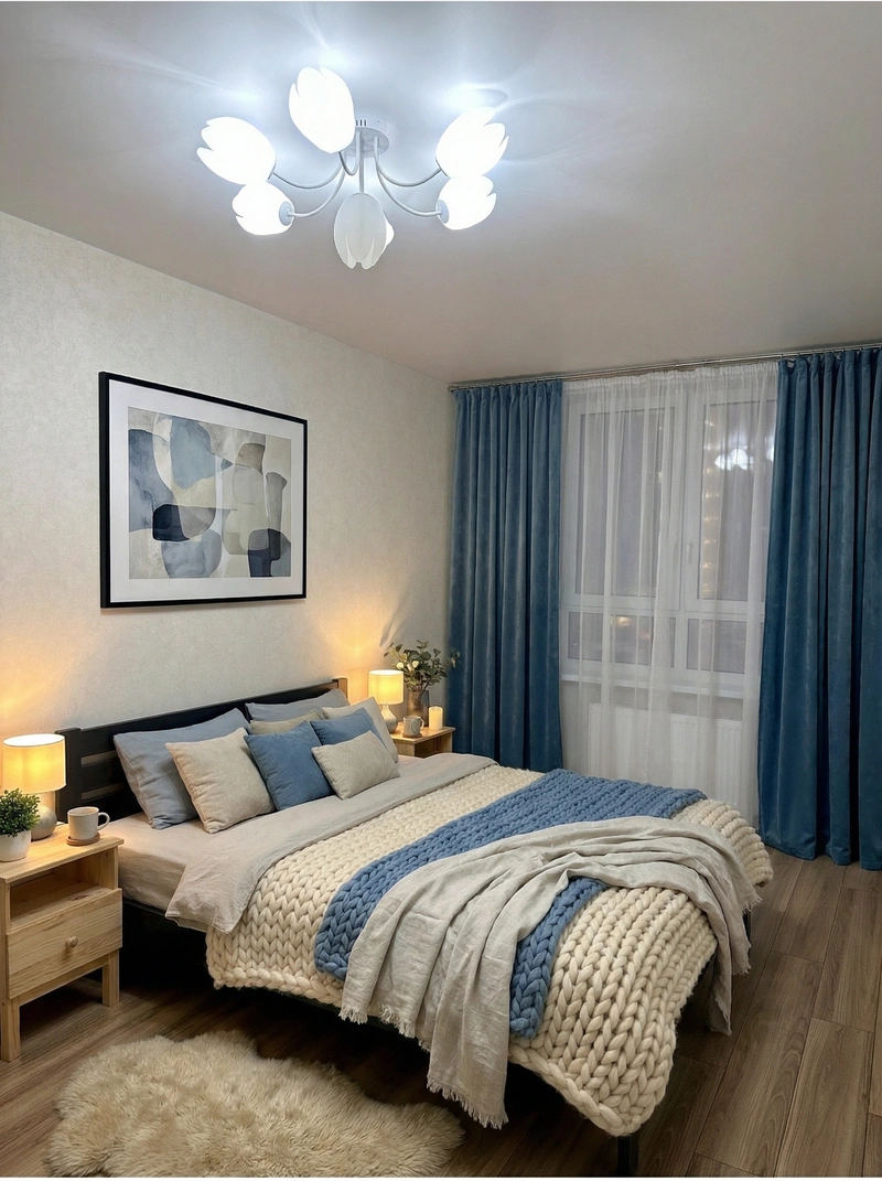 Дизайн интерьера в стиле Хюгге — Спальня от нейросети RoomGPT