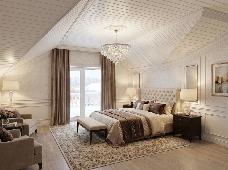 Дизайн спальни в стиле Классика — фото интерьера от нейросети RoomGPT