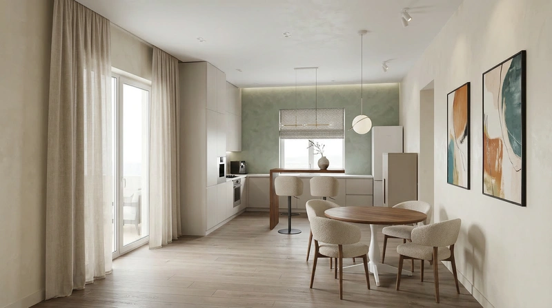 Дизайн интерьера в стиле Минимализм — Гостиная от нейросети RoomGPT