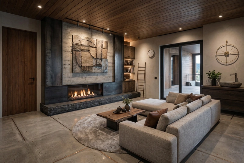 Дизайн интерьера в стиле Лофт — Гостиная от нейросети RoomGPT