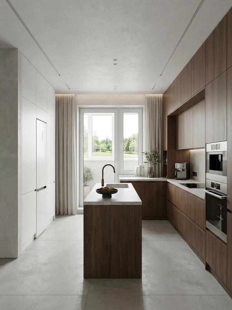 Дизайн интерьера в стиле Минимализм — Кухня от нейросети RoomGPT