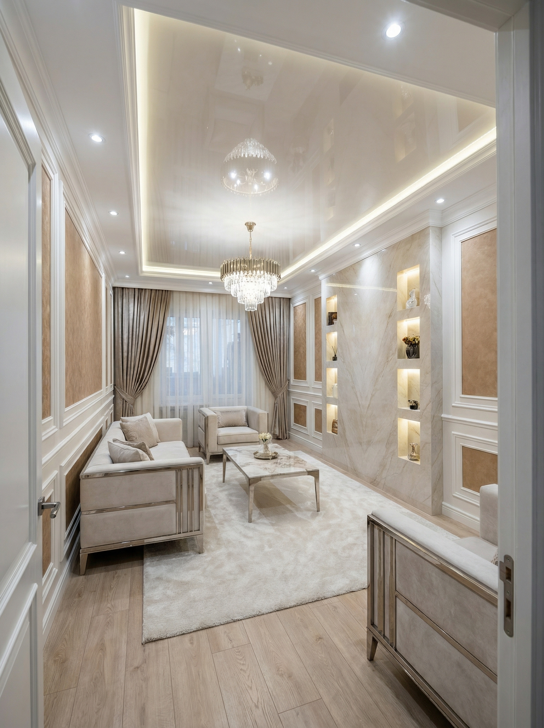 Дизайн гостиной в стиле Классика — фото интерьера от нейросети RoomGPT