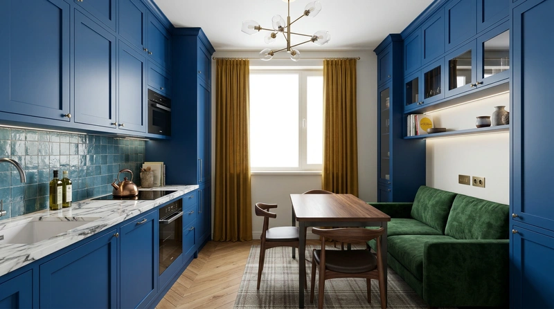 Дизайн кухни в стиле Британский — фото интерьера от нейросети RoomGPT