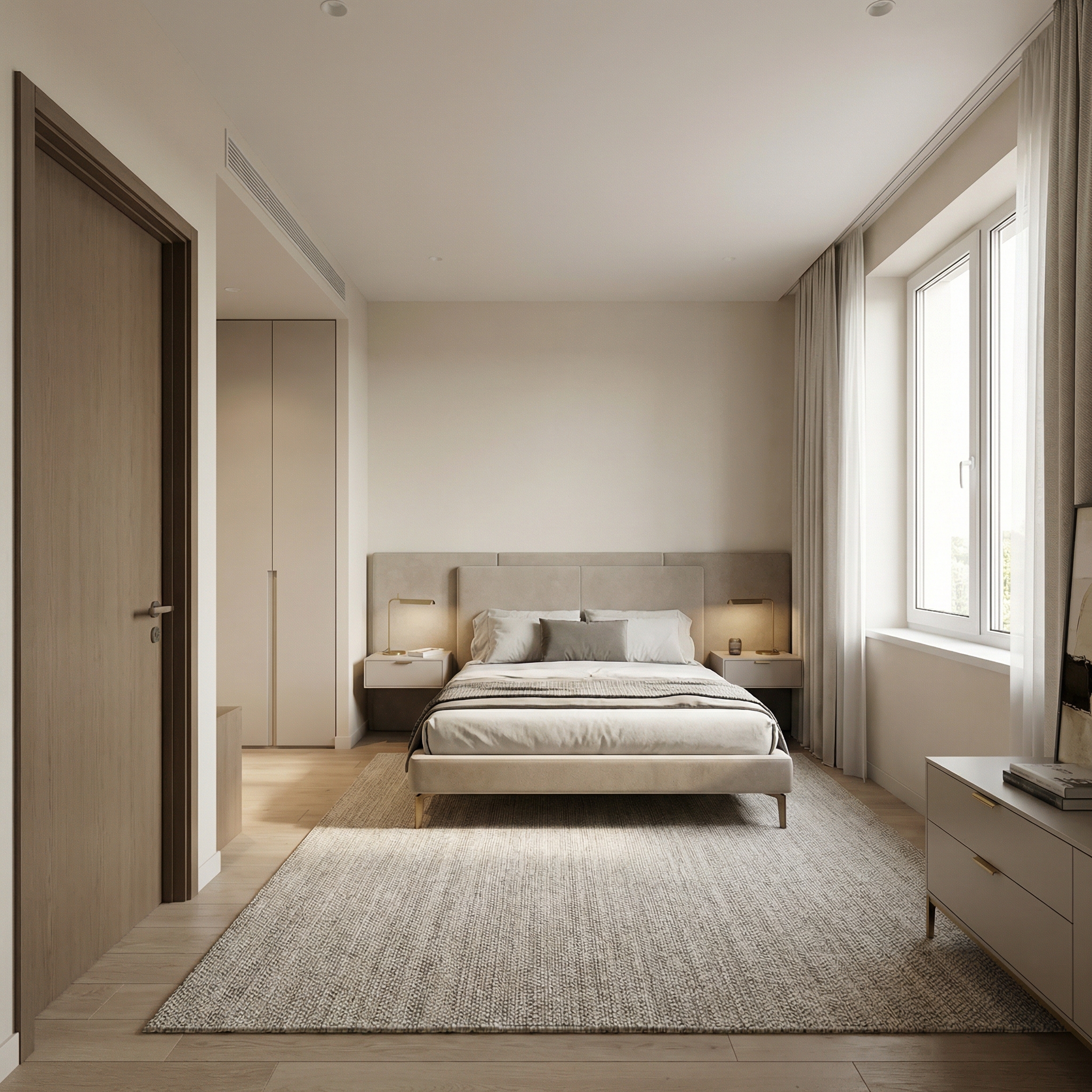 Дизайн спальни в стиле Минимализм — фото интерьера от нейросети RoomGPT