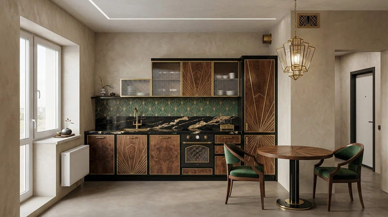 Дизайн кухни в стиле Japandi — фото интерьера от нейросети RoomGPT