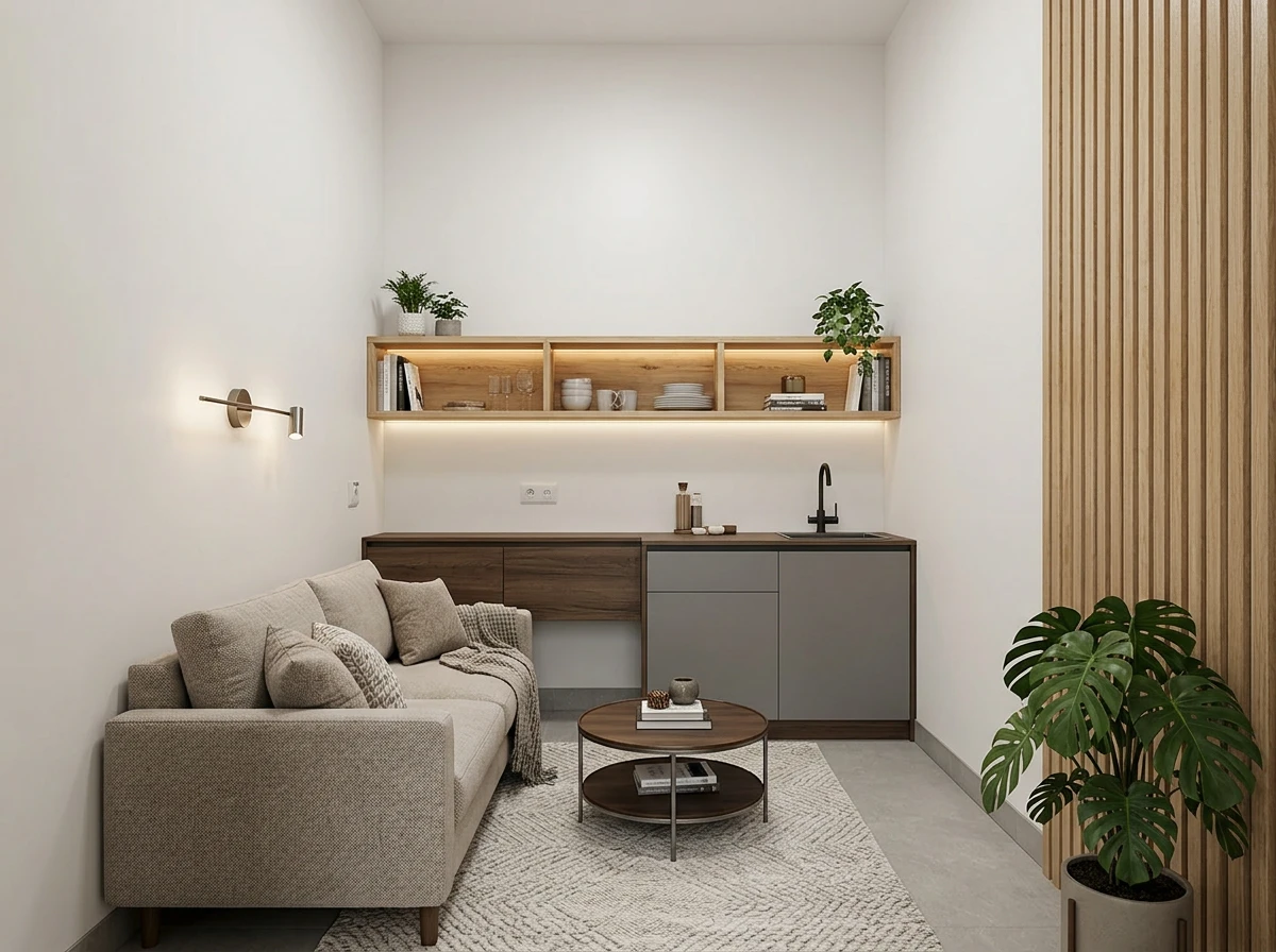 Дизайн гостиной в стиле Контемпорари — фото интерьера от нейросети RoomGPT