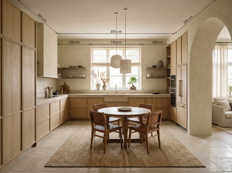 Дизайн кухни в стиле Japandi — фото интерьера от нейросети RoomGPT