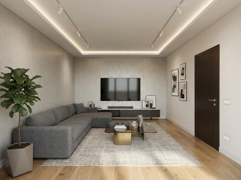 Дизайн гостиной в стиле Контемпорари — фото интерьера от нейросети RoomGPT