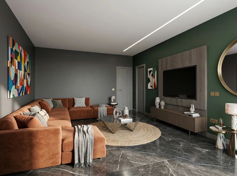 Дизайн гостиной в стиле Эклектика — фото интерьера от нейросети RoomGPT