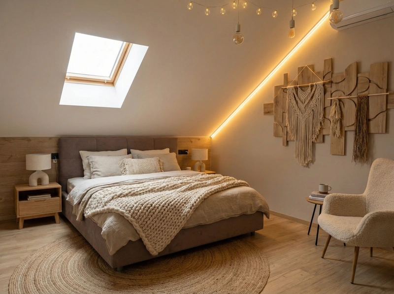 Дизайн интерьера в стиле Хюгге — Спальня от нейросети RoomGPT