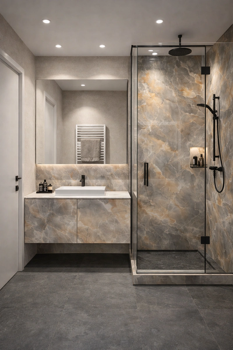 Дизайн интерьера в стиле Контемпорари — Ванная от нейросети RoomGPT