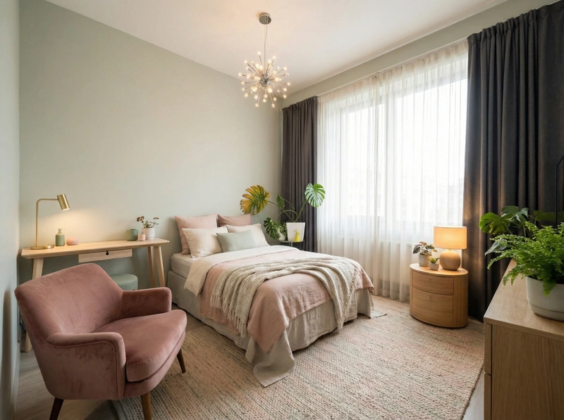 Дизайн интерьера в стиле Хюгге — Спальня от нейросети RoomGPT