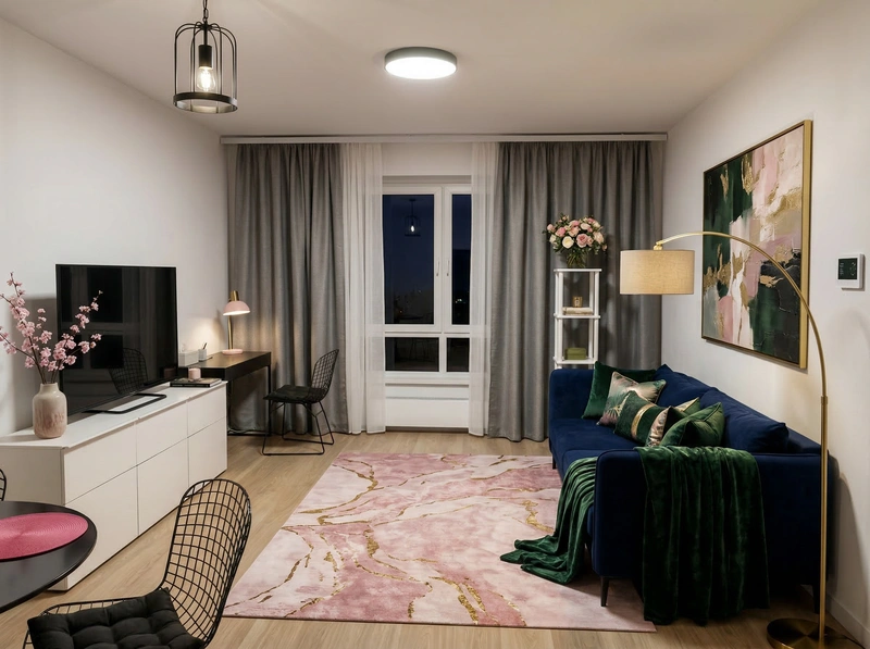 Дизайн гостиной в стиле Контемпорари — фото интерьера от нейросети RoomGPT