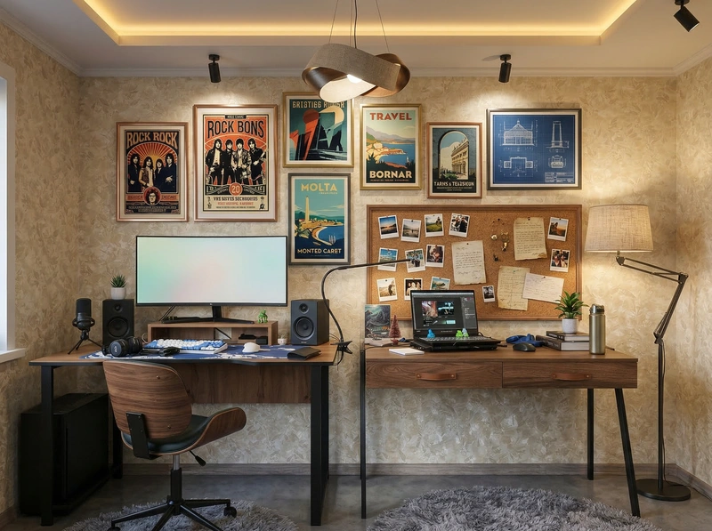 Дизайн спальни в стиле Эклектика — фото интерьера от нейросети RoomGPT