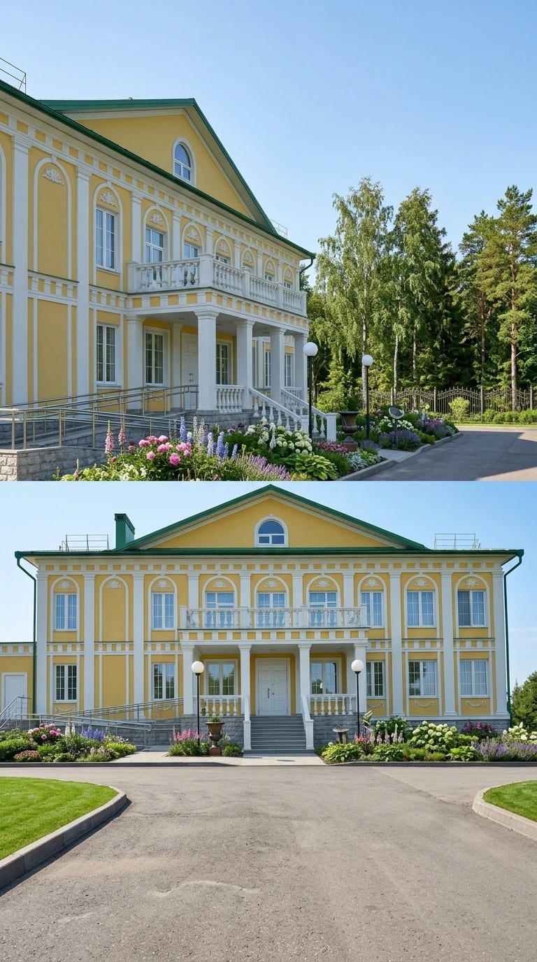 Дизайн участка в стиле Русская усадьба — фото участка от нейросети RoomGPT