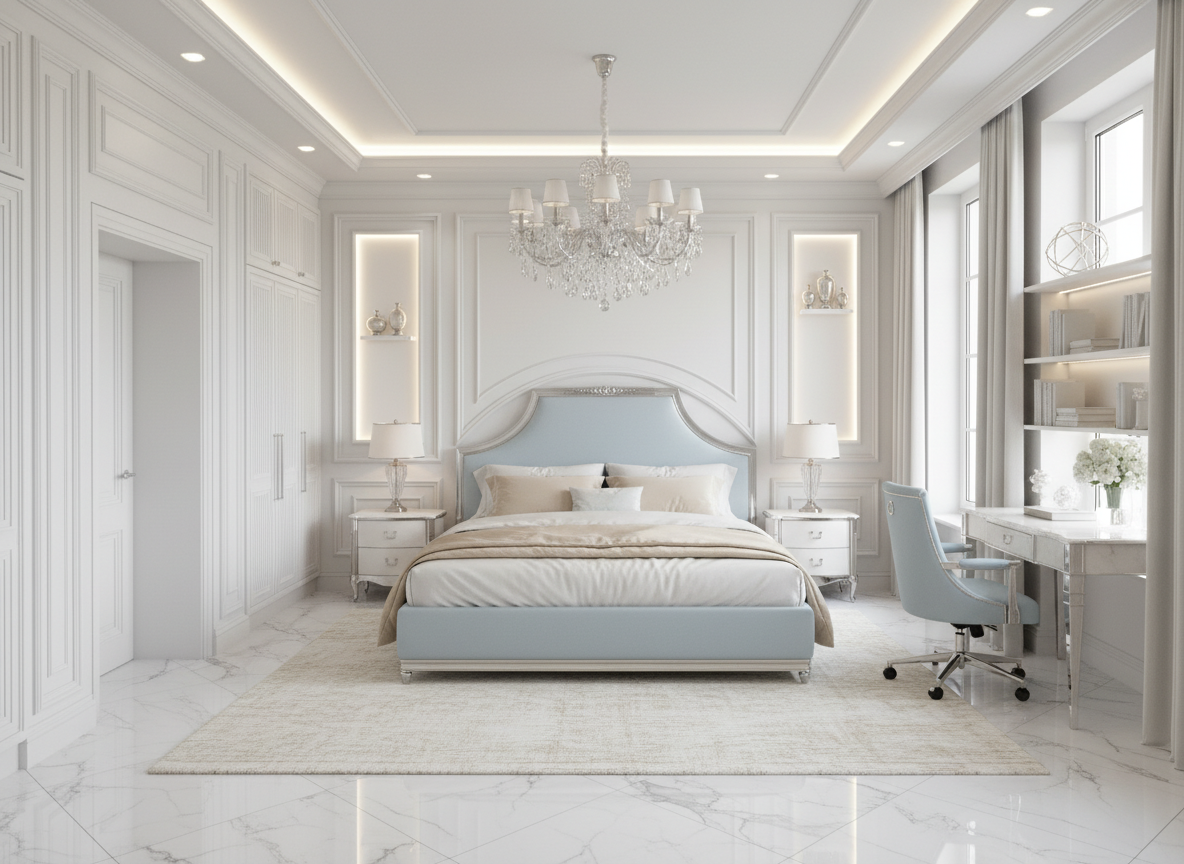 Дизайн спальни в стиле Классика — фото интерьера от нейросети RoomGPT