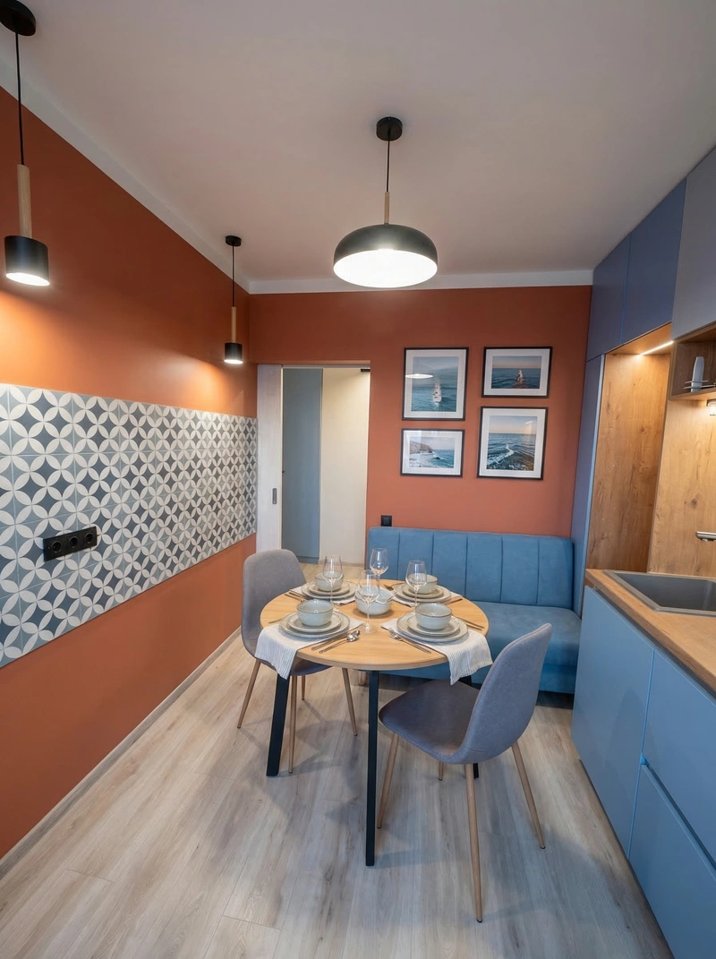 Дизайн кухни в стиле Эклектика — фото интерьера от нейросети RoomGPT