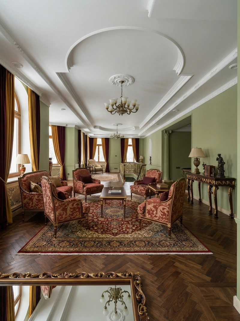 Дизайн интерьера в стиле Классика — Гостиная от нейросети RoomGPT