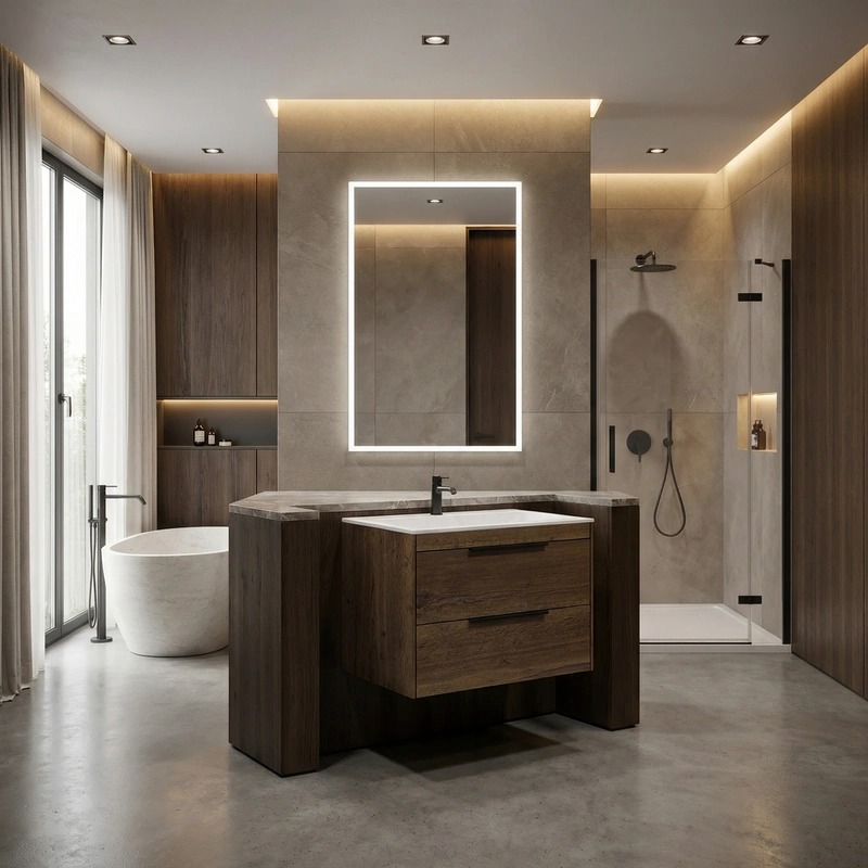 Дизайн интерьера в стиле Контемпорари — Ванная от нейросети RoomGPT