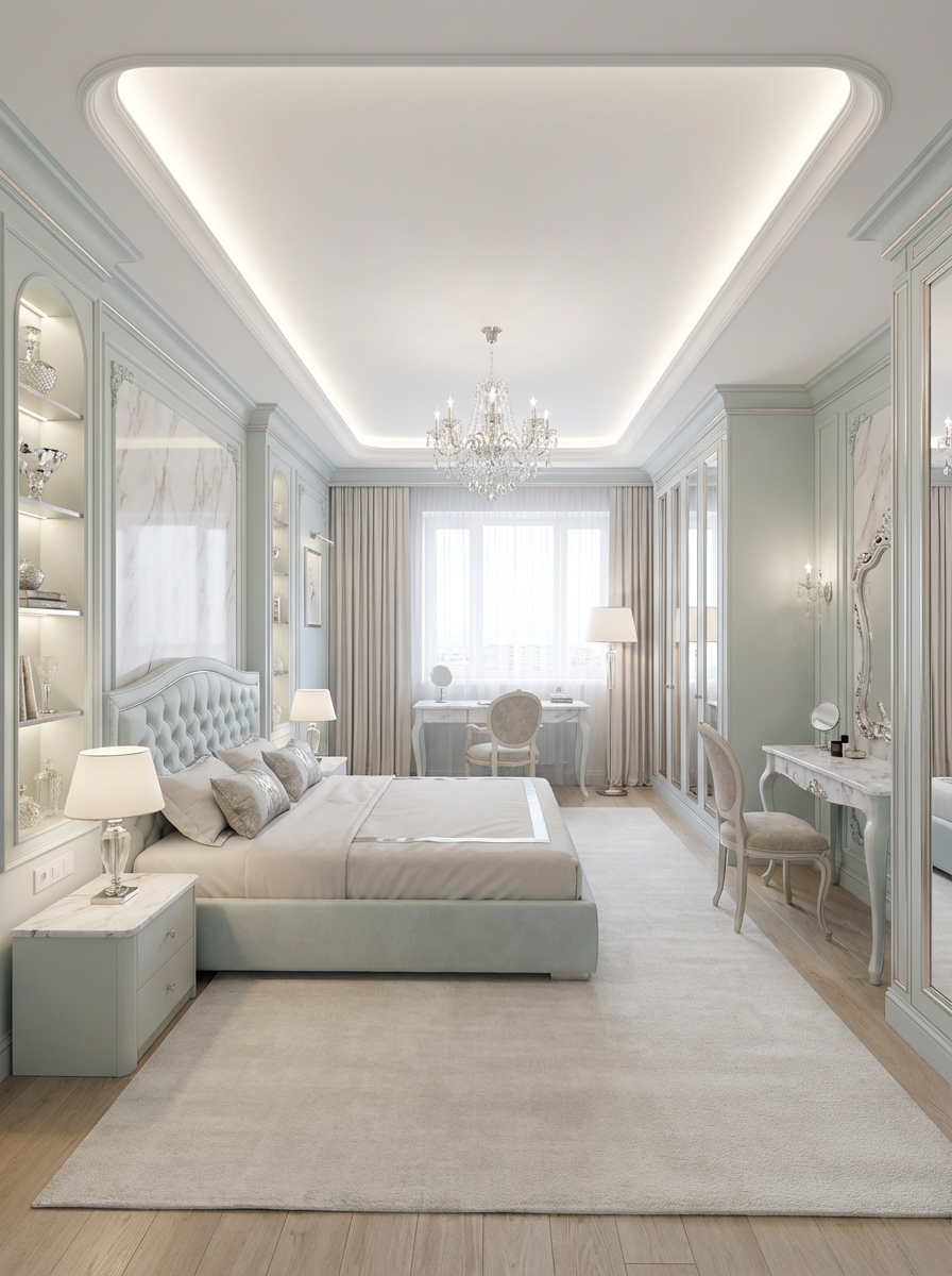 Дизайн спальни в стиле Классика — фото интерьера от нейросети RoomGPT
