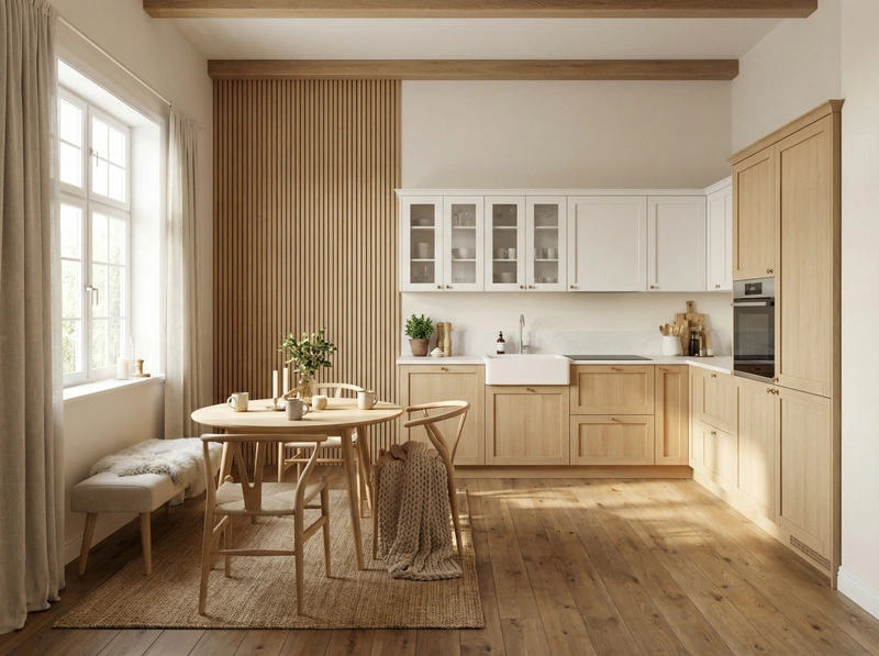 Дизайн интерьера в стиле Хюгге — Кухня от нейросети RoomGPT