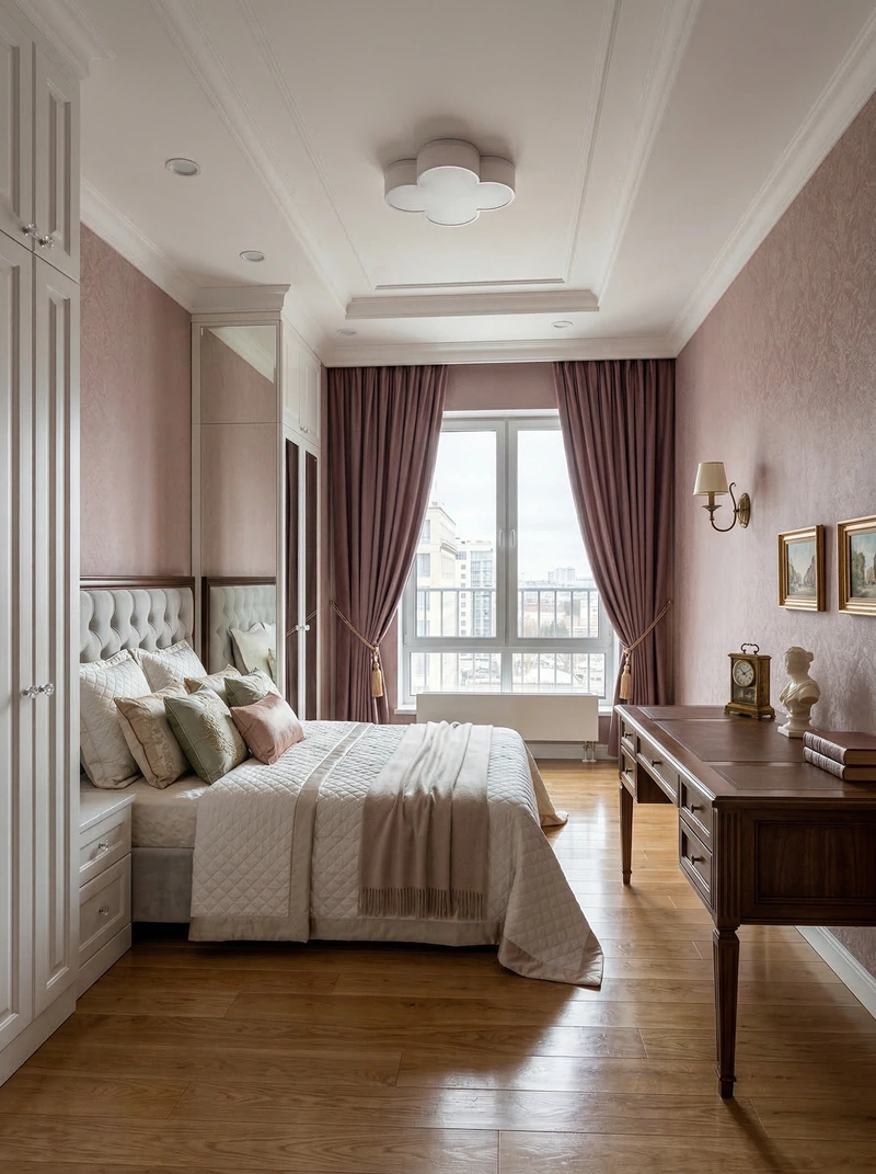 Дизайн спальни в стиле Классика — фото интерьера от нейросети RoomGPT