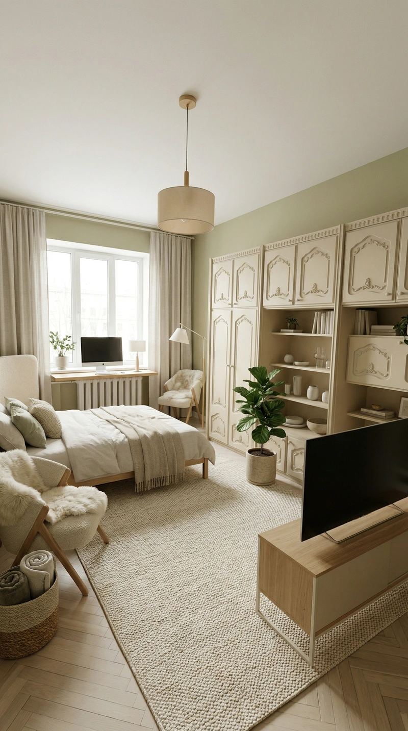 Дизайн интерьера в стиле Хюгге — Гостиная от нейросети RoomGPT