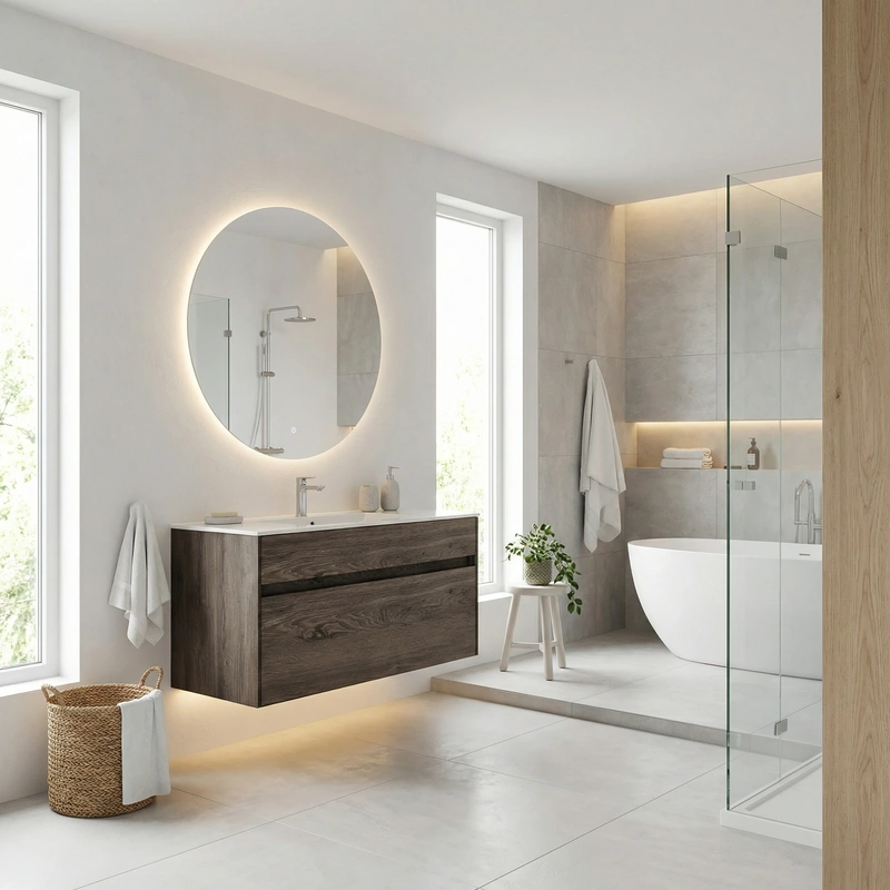 Дизайн интерьера в стиле Сканди — Ванная от нейросети RoomGPT