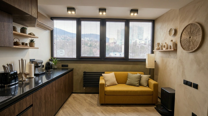 Дизайн кухни в стиле Japandi — фото интерьера от нейросети RoomGPT