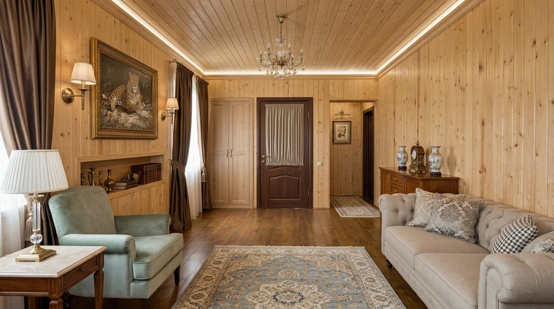 Дизайн интерьера в стиле Классика — Гостиная от нейросети RoomGPT