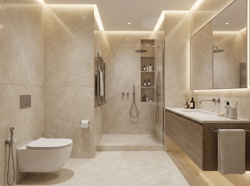 Дизайн интерьера в стиле Контемпорари — Ванная от нейросети RoomGPT