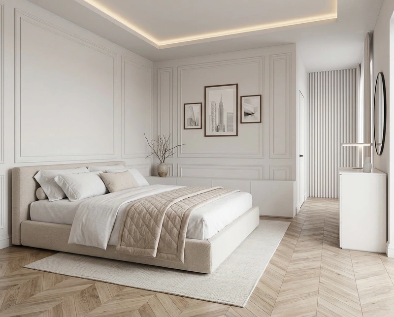 Дизайн интерьера в стиле Минимализм — Спальня от нейросети RoomGPT