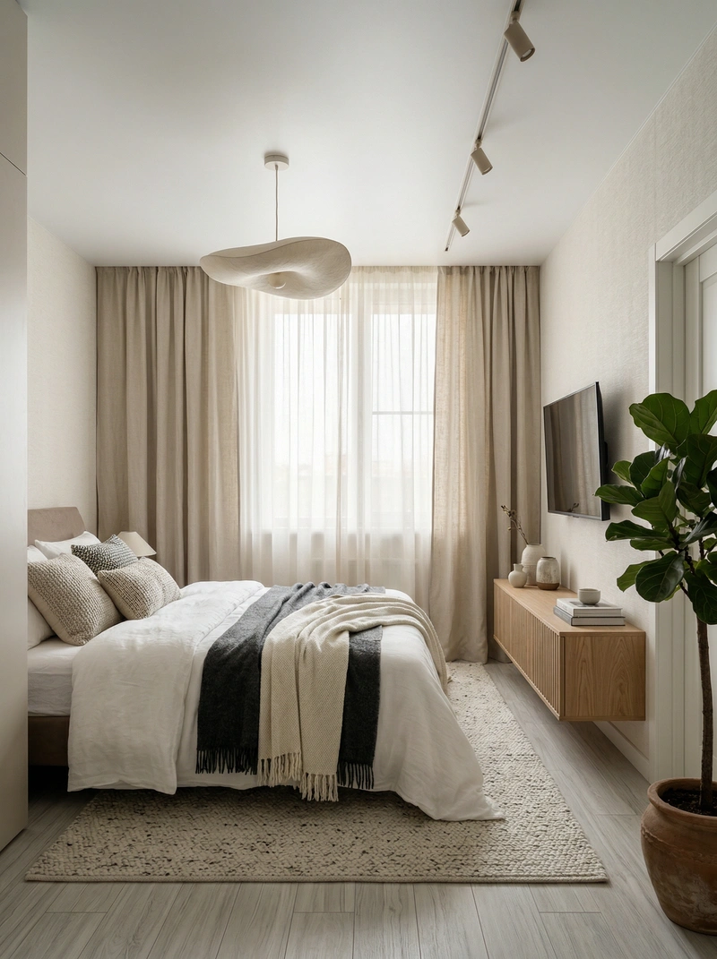 Дизайн интерьера в стиле Хюгге — Спальня от нейросети RoomGPT
