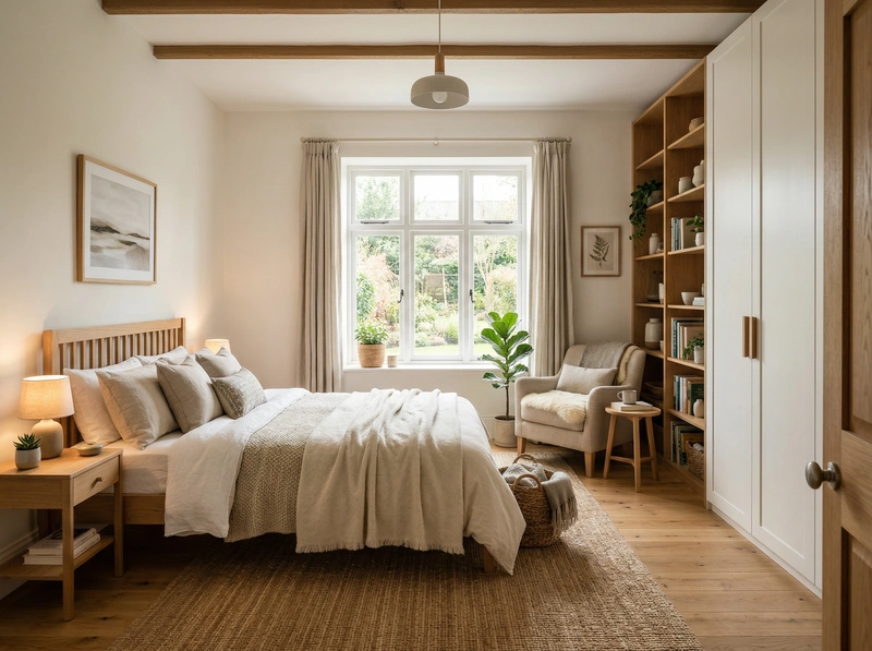 Дизайн интерьера в стиле Хюгге — Спальня от нейросети RoomGPT