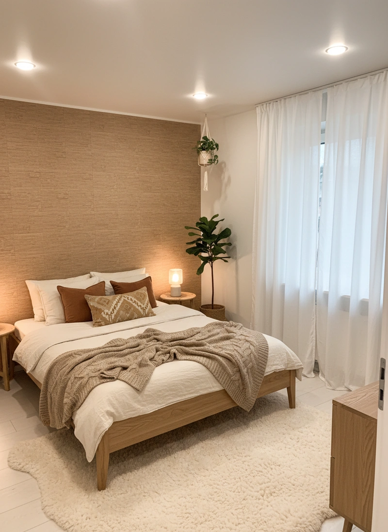 Дизайн интерьера в стиле Хюгге — Спальня от нейросети RoomGPT