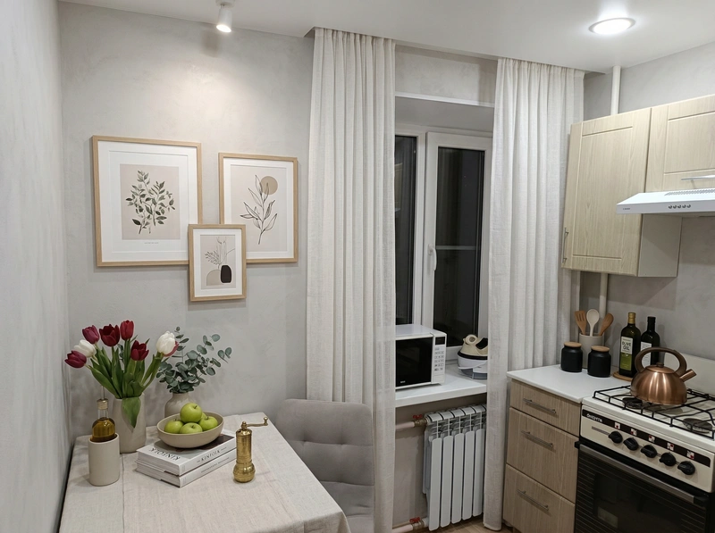 Дизайн интерьера в стиле Сканди — Кухня от нейросети RoomGPT