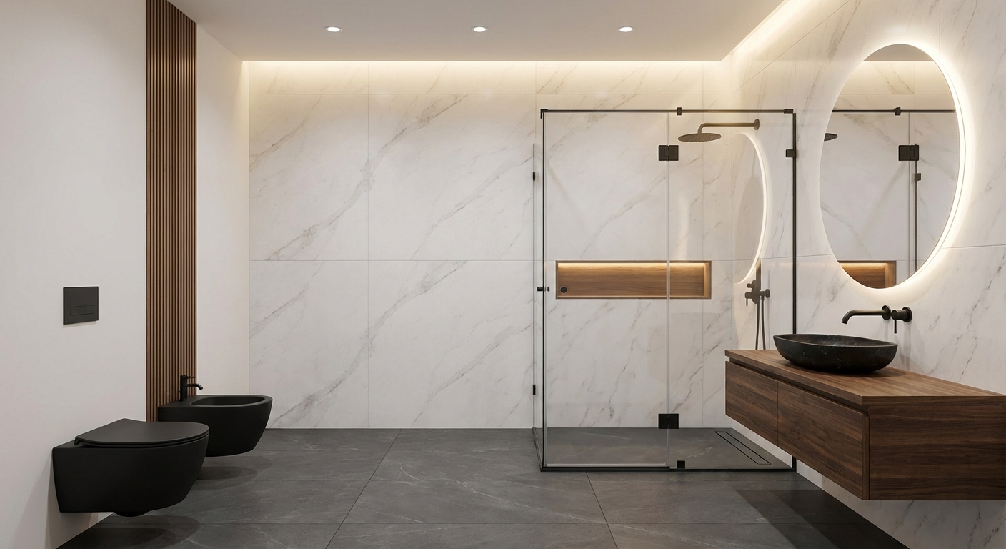 Дизайн ванной в стиле Минимализм — фото интерьера от нейросети RoomGPT