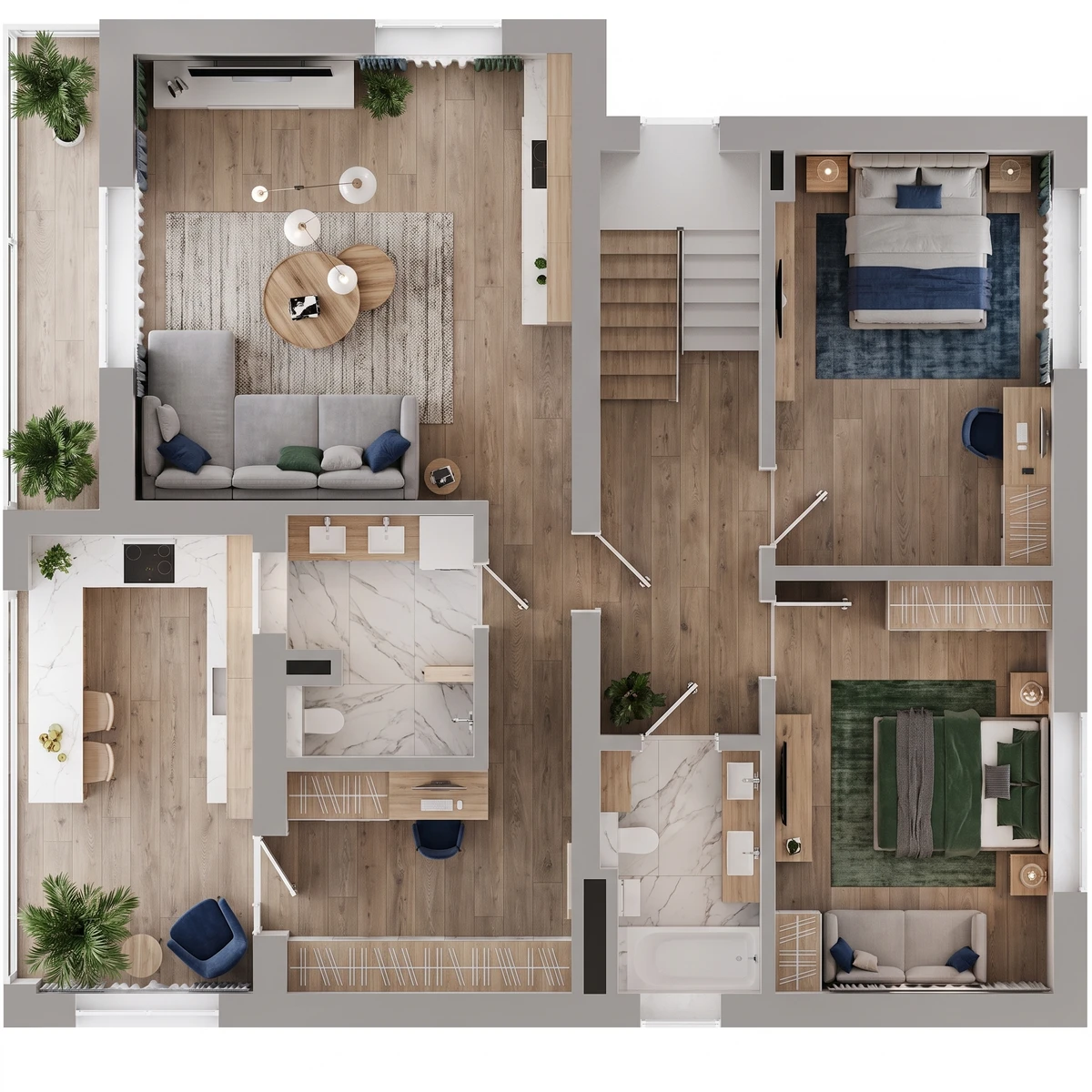 Дизайн гостиной в стиле Контемпорари — фото интерьера от нейросети RoomGPT