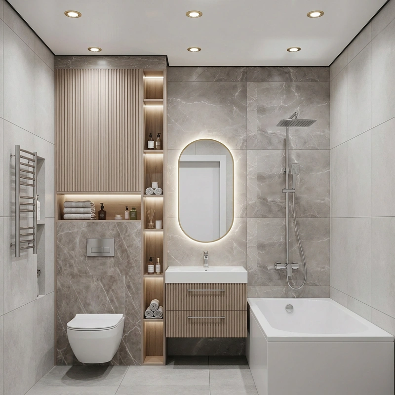 Дизайн ванной в стиле Минимализм — фото интерьера от нейросети RoomGPT