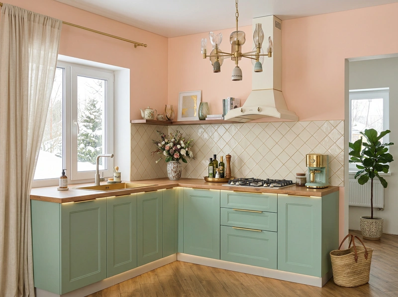 Дизайн кухни в стиле Эклектика — фото интерьера от нейросети RoomGPT